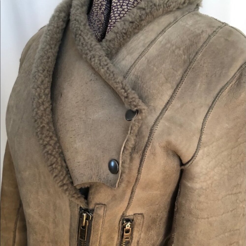 Helmut Lang Weathered Shearling Jacket  - Small